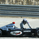 David Coulthard after spinning out in practice at the 2004 Bahrain GP, later to become controversial when F1 continued amidst the country rising up against its dictatorship government. Note the now-banned cigarette sponsorship on the car. Photo: Getty Images